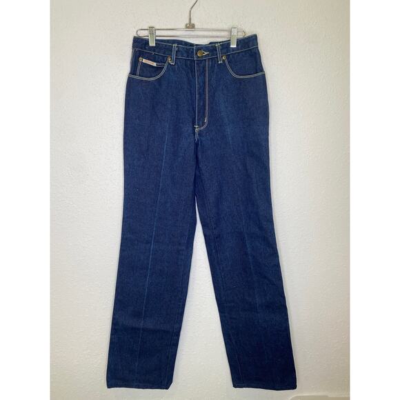 Ferrari Vintage Dark Blue Denim Straight Leg High Rise Jeans EUC Sz 29 Long